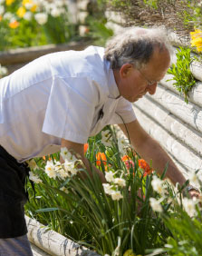 Chef Picking flowers at Battlesteads
